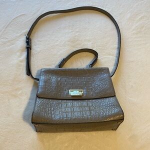Vintage Gray crocodile pattern Kate Spade New York purse